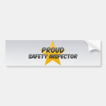 Inspector orgulloso de la seguridad etiqueta de parachoque