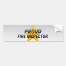 Inspector orgulloso del fuego pegatina de parachoque