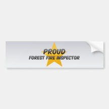Inspector orgulloso del incendio forestal etiqueta de parachoque