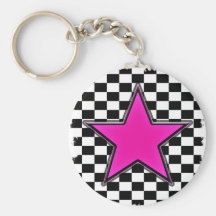 Inspectores de la estrella del rosa de Emo Llavero Personalizado
