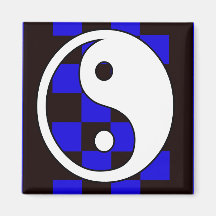 inspectores del yinyang azules iman de frigorífico