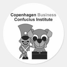 Instituto de Confucio del negocio de Copenhague Etiqueta