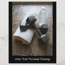 Instructor o toalla y agua personal de Dumbells de Tarjetones
