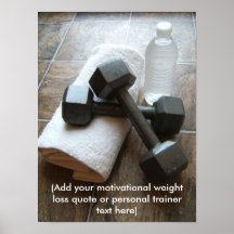 Instructor o toalla y agua personal de Dumbells de Poster