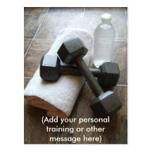 Instructor o toalla y agua personal de Dumbells de Postal