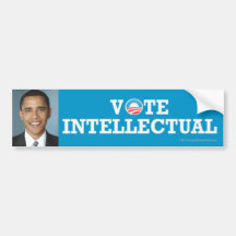 Intelectual del pegatina de Favorable-Obama Etiqueta De Parachoque