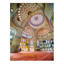 Interior azul de la mezquita en Estambul Postales