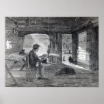 Interior de la choza de un colono en Australia Poster