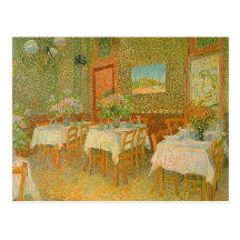 Interior de un restaurante de Vincent van Gogh Postales