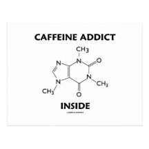 Interior del adicto a cafeína (molécula química) postales