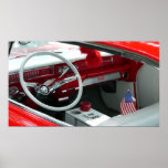 Interior del coche de los años 60 del vintage poster