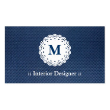 Interiorista - modelo del azul del monograma del c plantillas de tarjeta de negocio