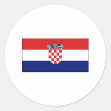 International de la BANDERA de Croacia Pegatina Redonda