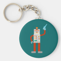 Invasión del robot de Raygun Llaveros