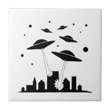 Invasión del UFO del dibujo animado Tejas