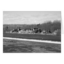 Invierno b/w de la fila del Boathouse Felicitacion