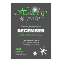 Invierno con clase con las invitaciones verdes de  anuncio personalizado
