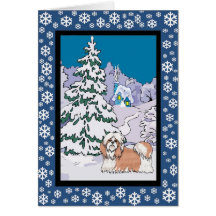 Invierno de Shihtzu Nevado Tarjeta