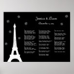 Invierno en carta del asiento de París posters