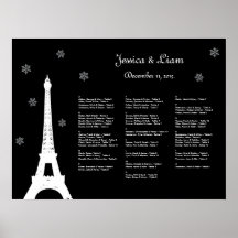 Invierno en carta del asiento de París Posters