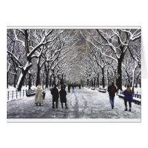 Invierno en el Central Park NYC Felicitacion
