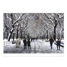 Invierno en el Central Park NYC Tarjeta Postal