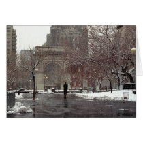 Invierno en el cuadrado de Washington (los saludos tarjetas