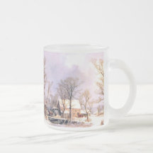 Invierno en el país, taza del vidrio esmerilado