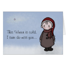 ¡Invierno frío - Srta. You de I! Tarjetón