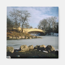 Invierno NYC del Central Park del puente del arco Imán De Frigorifico