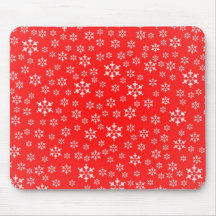 Invierno rojo y blanco Mousepad
