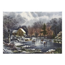 Invierno temprano con los patinadores de hielo, fi invitacion personal 