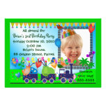Invitación 019 del cumpleaños de los niños: Tren