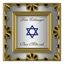 Invitación 13 de la ceremonia del oro de Mitzvah d