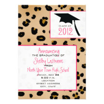 Invitación 2012 de la graduación del estampado leo
