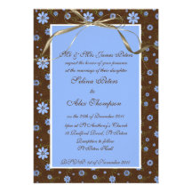 Invitación 2 del boda de la margarita azul