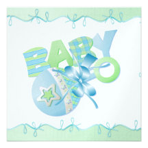 Invitación 5,25" del bebé x 5,25"