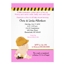 Invitación 5x7 de la fiesta de bienvenida al bebé 