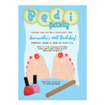 Invitación 5x7 del fiesta de Pedi del PEDICURE del