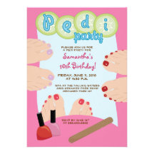 Invitación 5x7 del fiesta de Pedi del PEDICURE del