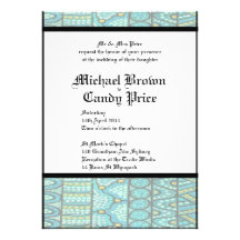 Invitación aborigen del boda el azul del viaje