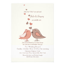 Invitación acoplada del brunch del boda del poste