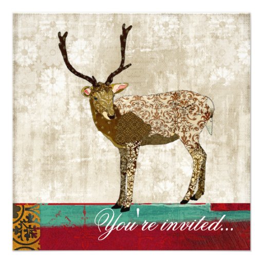 Invitación adornada de oro del trullo, del rojo, y