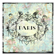 Invitación adornada del estilo antiguo de París