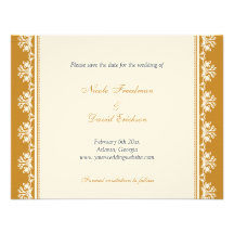 Invitación afiligranada marrón del boda de la fron