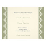Invitación afiligranada verde del boda de la front