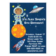 Invitación afroamericana del cumpleaños del astron