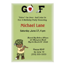 Invitación afroamericana del golfista de los niños