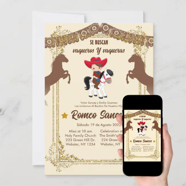 Invitaci N Al Bautismo De Bovina Mexicano De Oro M Zazzle Es