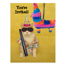¡Invitación al cumpleaños con Pinata! Postal